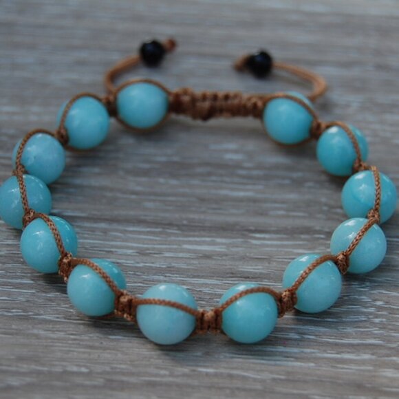 Tibetan Shamballa Style Bracelet,Large 10mm Beads,Drawstring Bracelet - Picture 1 of 2